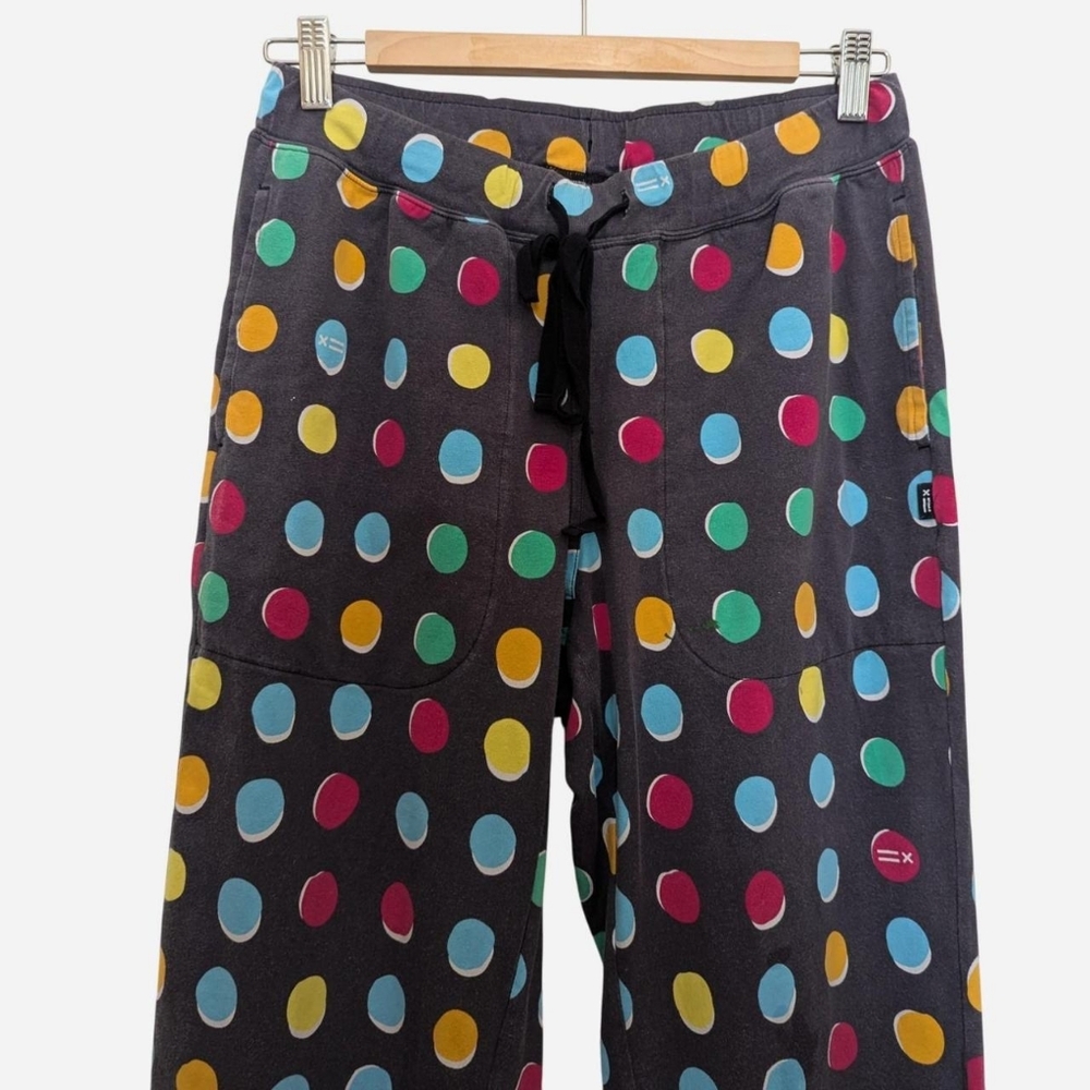 TomboyX Pajamas Sweatpants Loungewear Unisex Colorful Size Small Polka Dot